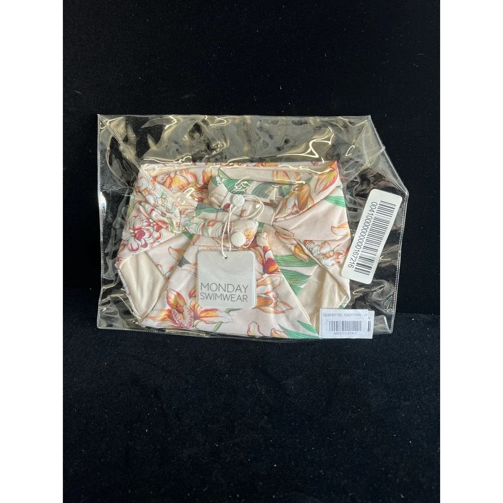 Monday Swimwear TULUM BOTTOM - PEACH FLORAL-size L/V….b6